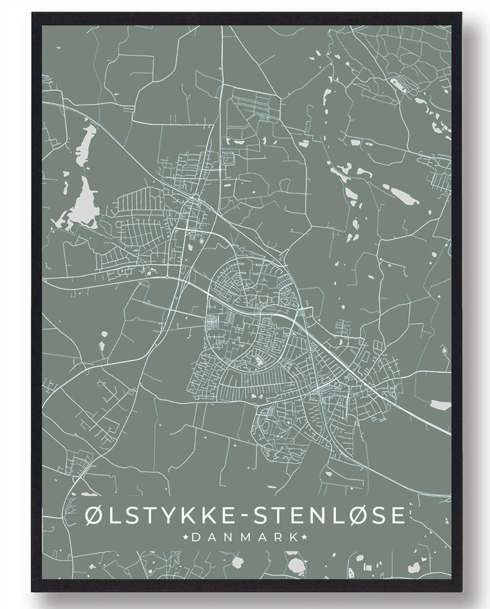 ølstykke-stenløse Plakat Grøn  Størrelse:   15x21cm  A5