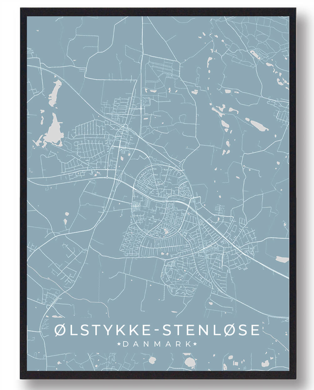 ølstykke-stenløse Plakat Lyseblå  Størrelse:   15x21cm  A5