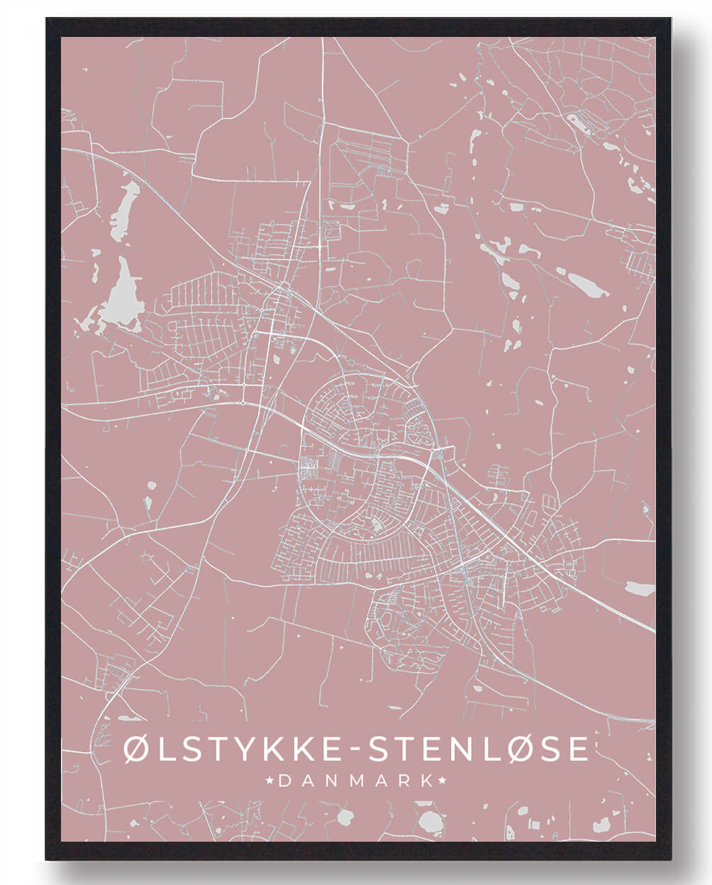 ølstykke-stenløse Plakat Rosa  Størrelse:   15x21cm  A5