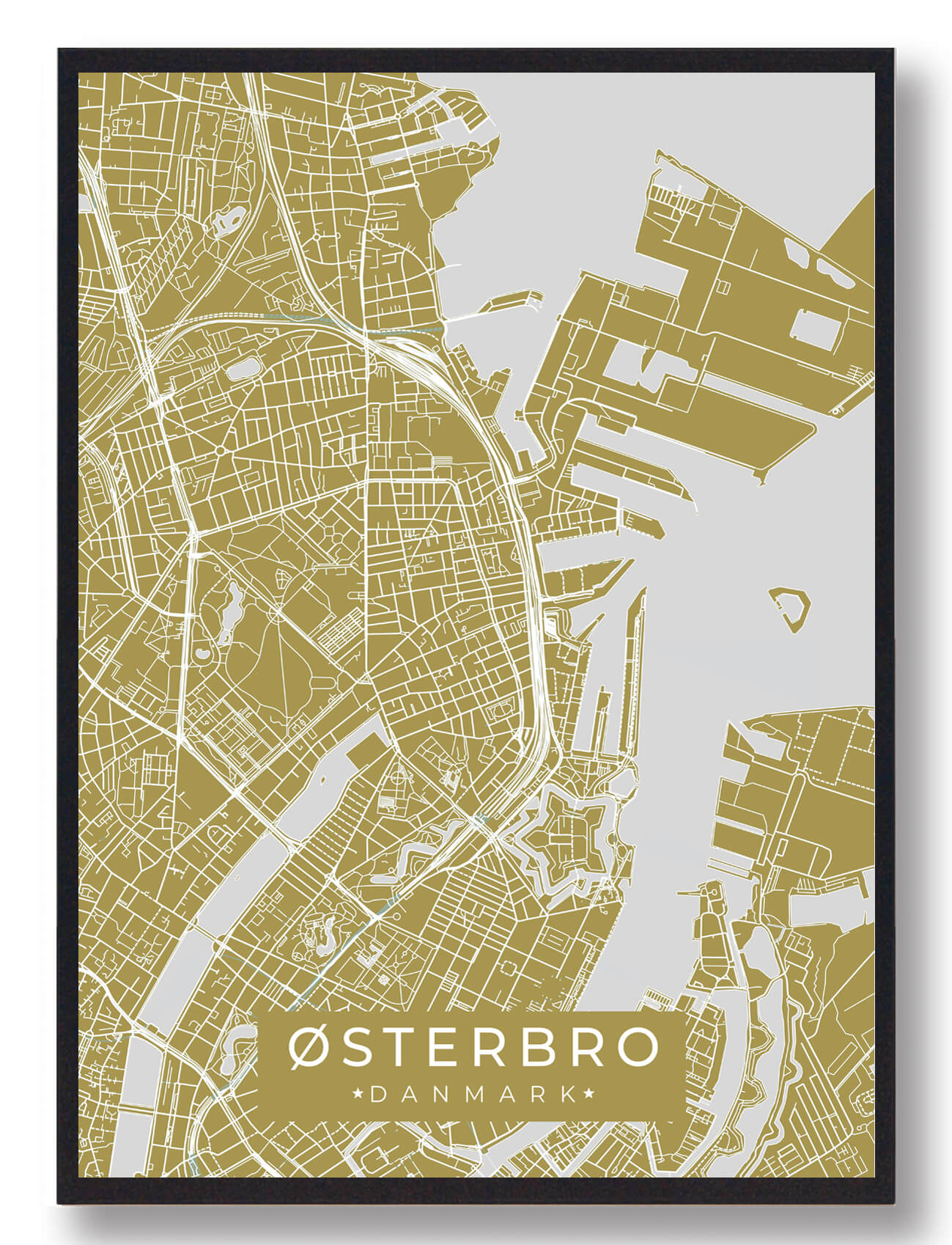 østerbro Plakat Gul  Størrelse:   15x21cm  A5