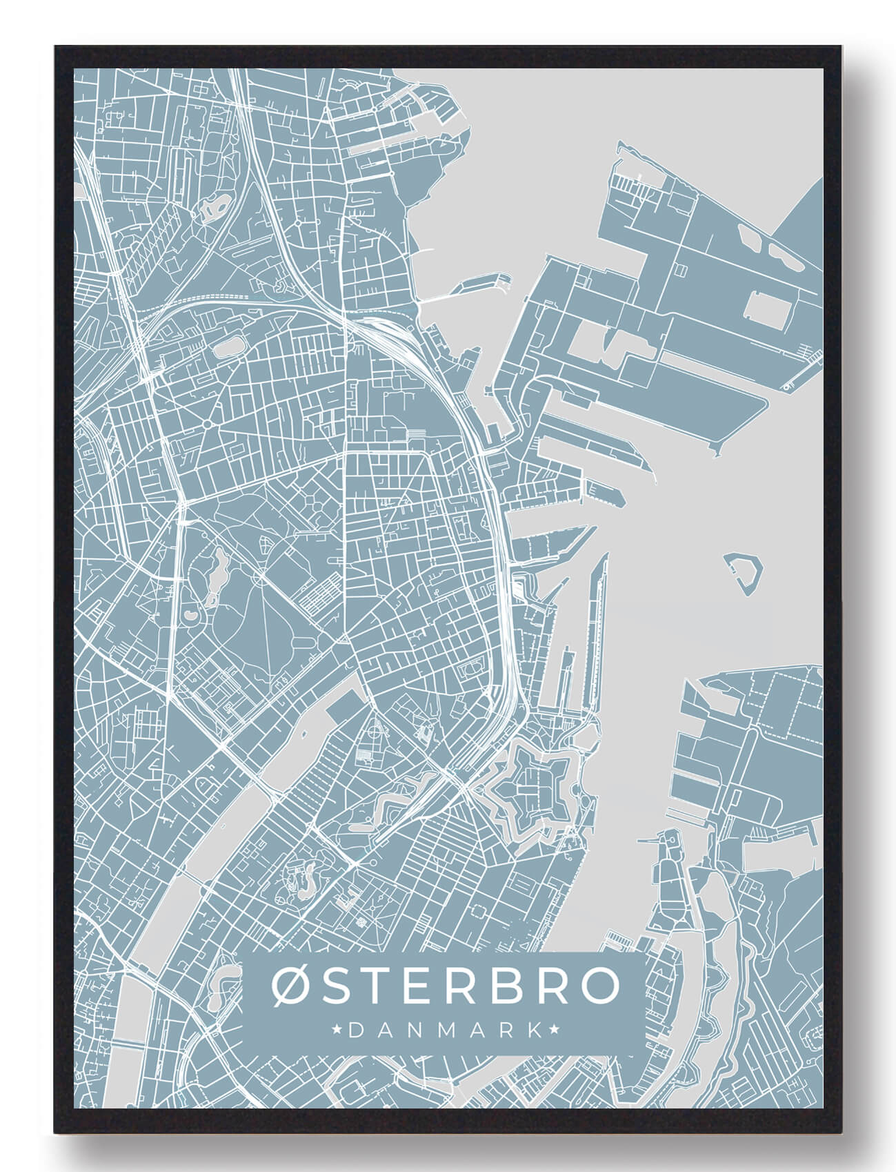 østerbro Plakat Lyseblå  Størrelse:   15x21cm  A5