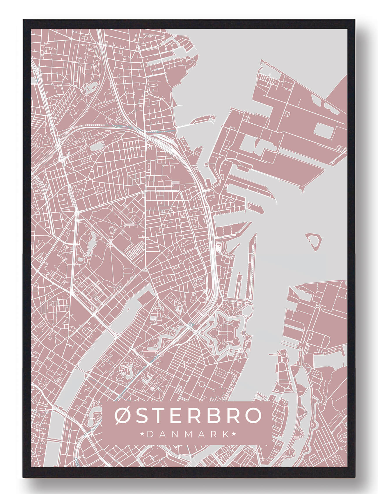 østerbro Plakat Rosa  Størrelse:   15x21cm  A5