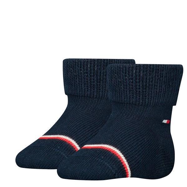 Baby 2 Pak Strømper Navy   Str. 15 18 fra Tommy Hilfiger